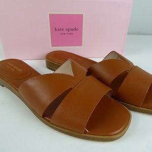 Kate Spade NY Dock Leather Flat Sandals Shoes NIB